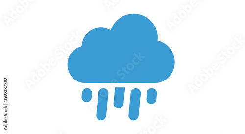 Blue Cloud With Rain Drops Falling.