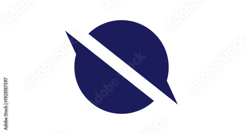 Blue Speech Bubble Icon Simple Design.