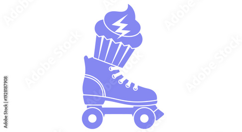 Cupcake Roller Skate Illustration Design Element.