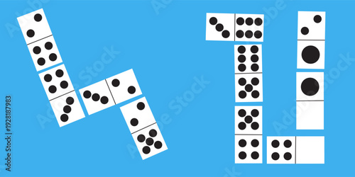 Domino tiles on blue background eps 10.