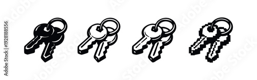 Diverse Set of Vector Key and Keyring Icons