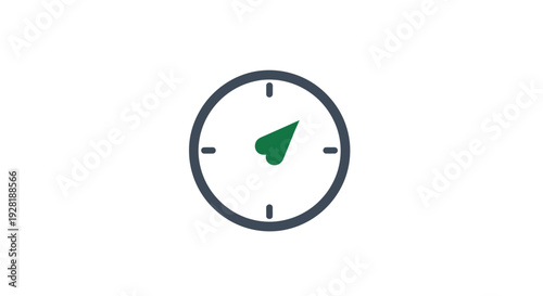 Green Clock Hand on White Dial.