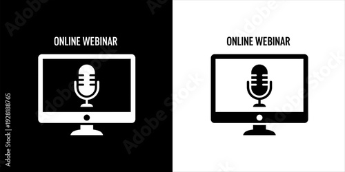 Clean and modern icon representing digital communication and online webinar events