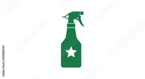 Green Spray Bottle with White Star Logo.