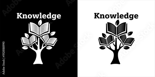 Knowledge Tree Icon - Symbolizing Growth, Learning, and Wisdom