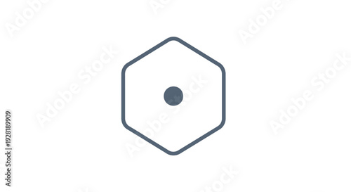 Hexagon Shape With Inner Circle.