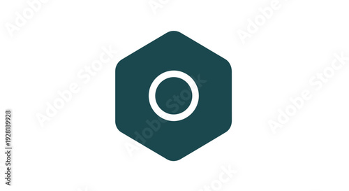 Hexagonal Nut Hardware Component Closeup.