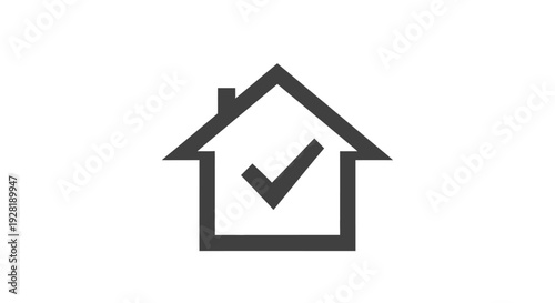 House Icon with Checkmark Symbol.