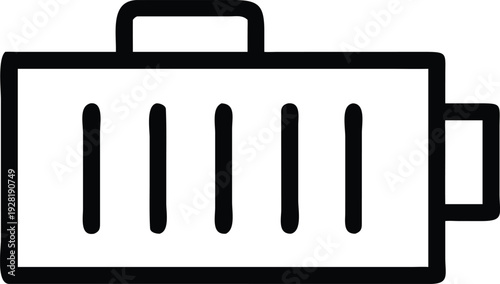 A sleek horizontal battery icon representing power and charge status for electronic devices