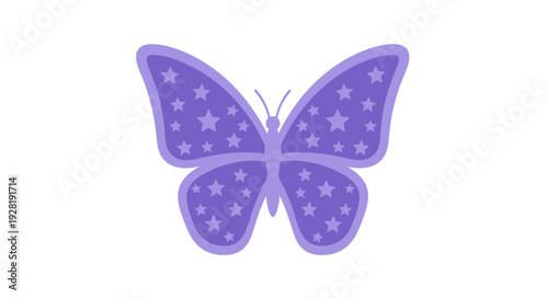 Purple Butterfly with Star Pattern Wings.