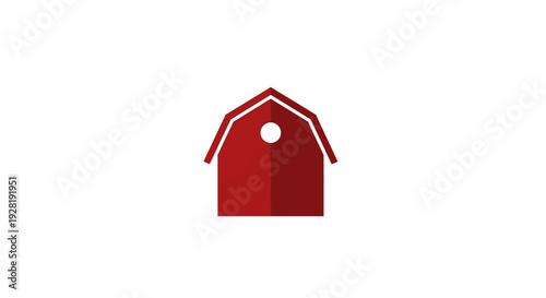 Red Barn Icon Rural Building Symbol.