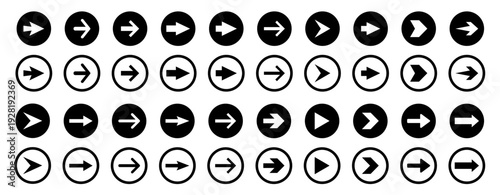 Arrows vector icon.  Set arrow icons. Collection arrows sign. Black arrow icon set.  Vector illustration