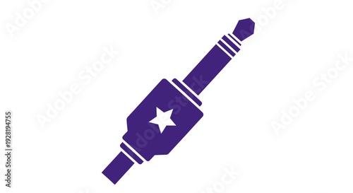 Purple Mezuzah with White Star Decoration.