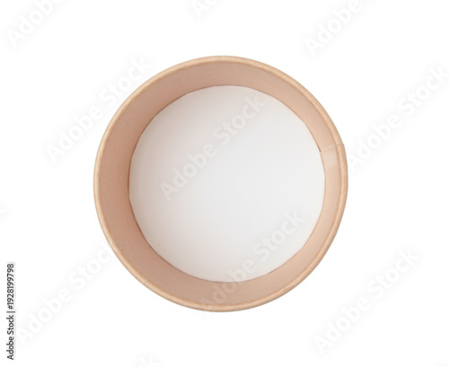 Cardboard bowl isolated on white.