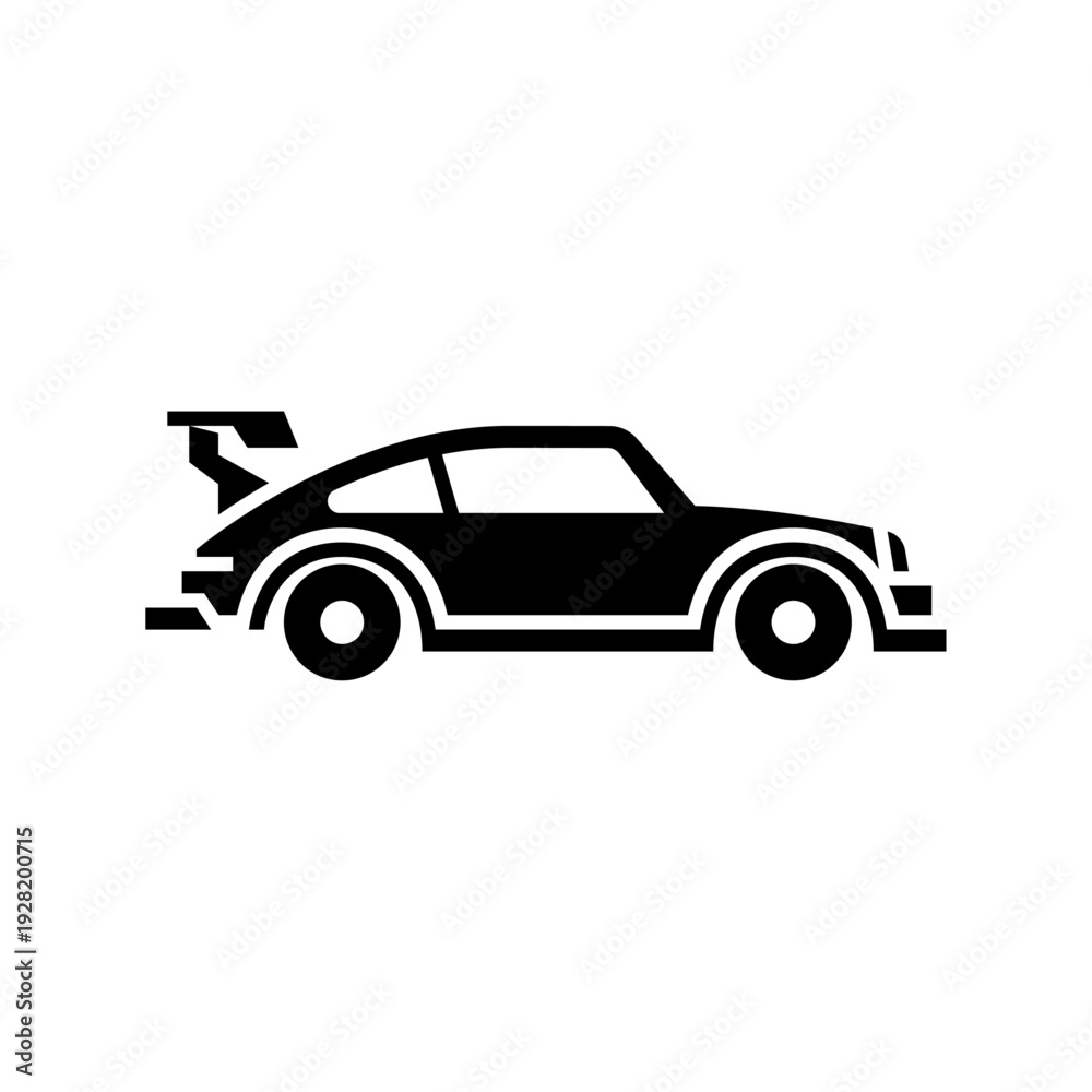 Obraz premium Custom car glyph icon. modified car solid illustration.