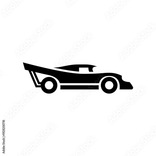 Classic race car glyph icon. racing car solid illustration.