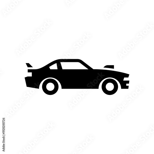 Muscle car glyph icon. Muscle car solid illustration.