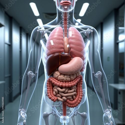 Detailed Anatomical Model of Human Organs and Body Structures