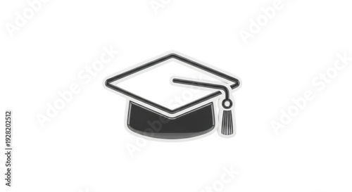 Graduation cap symbolizing academic achievement and completion of studies isolated on transparent background