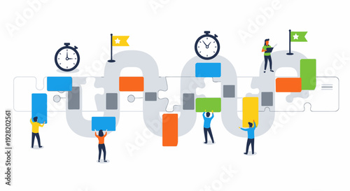 People working together on data processing tasks in a collaborative workflow environment from a top-down perspective