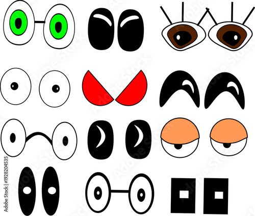 set of funny cartoon eyes