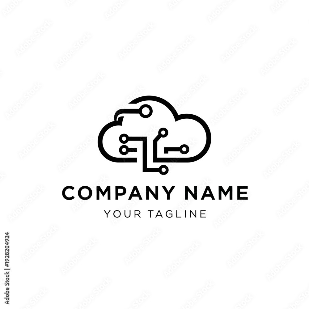 Obraz premium Cloud Computing Logo Design Template.