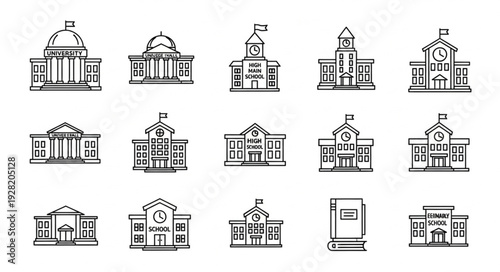 Collection of Architectural Building Icons.