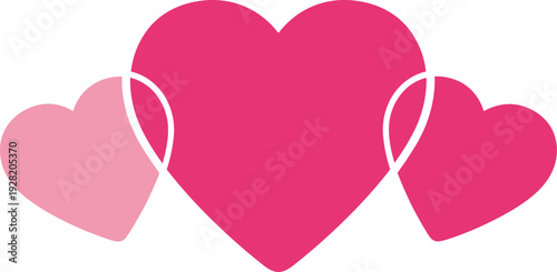 Heart logo, layered pink hearts, Valentine’s Day design, romantic love symbol, affection graphic illustration, modern decorative pattern, emotional branding identity