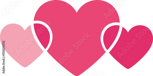 Heart logo, love symbol design, Valentine’s Day icon, romantic graphic illustration, pink layered hearts, affection branding identity, modern decorative pattern