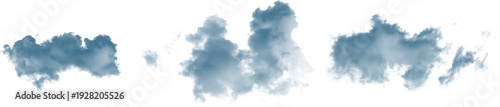 Dark blue clouds on transparent background for art
