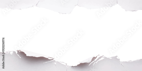 Torn White Paper Background – Ripped Paper Edge Frame with Copy Space