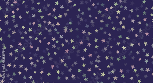 Multicolored Stars on Dark Blue Background