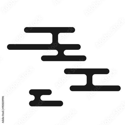 和風の霞（かすみ）模様・エ霞のシンプルなモノクロ素材