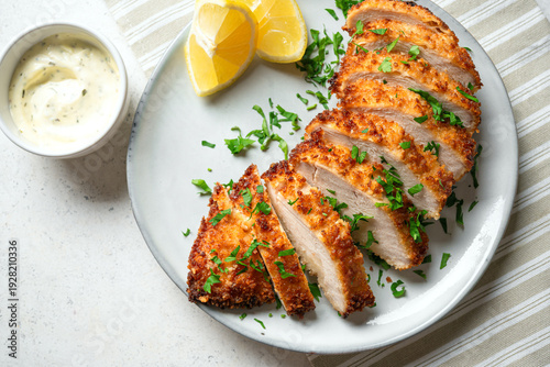 Crispy breaded chicken breast, panko chicken