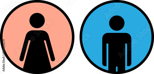 Male and female gender symbols in modern design
