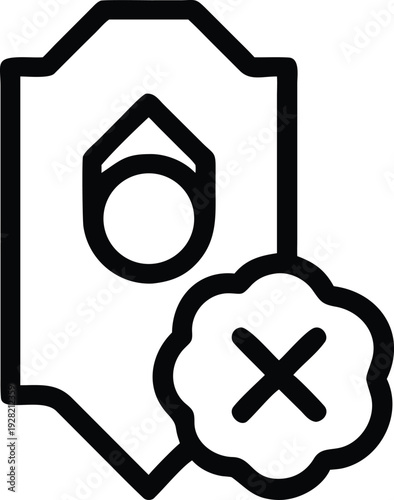 Canceled document or ticket rejected icon showing deletion of reservation and event entry