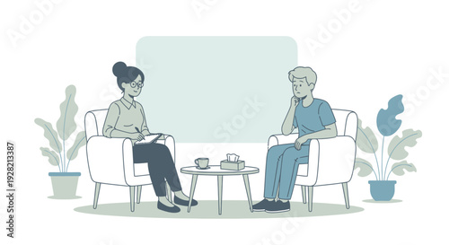 Counselor and Client in Therapy Session
