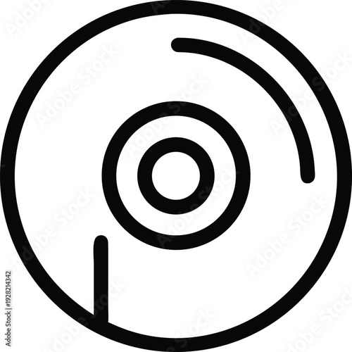 Classic Round Optical Disc Icon Symbolizing Digital Data Storage and Media