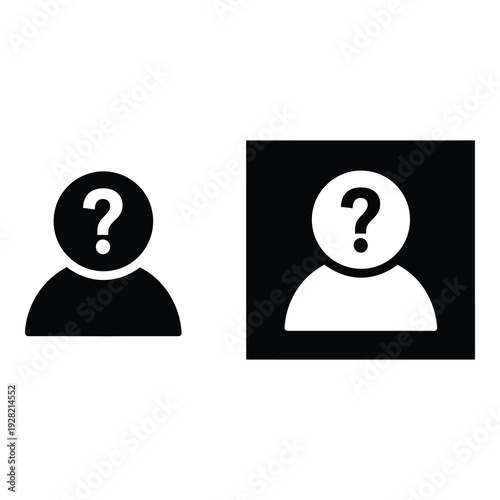 Two anonymous person icons with question marks on their faces icon