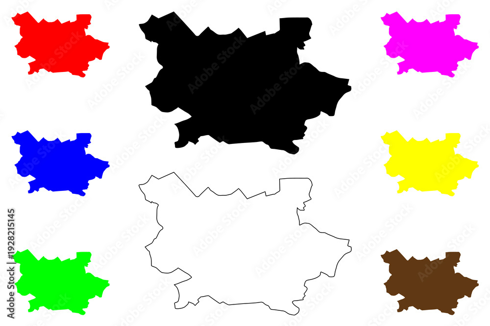 Fototapeta premium Pamplona city (Kingdom of Spain) map vector illustration, scribble sketch Pampeluna, Pamplona-Iruna, Iruna map