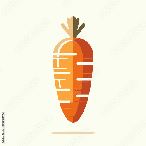 A fresh organic orange carrot and healthy carrot juice illustration featuring a natural green leaf on a cartoon vegetable icon isolated as a raw vegetarian diet object