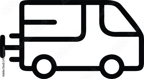 Commercial Delivery Van with Tow Hitch for Cargo Transportation and Logistics Services