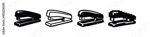 Office Stapler Icons Set