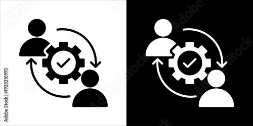 Lean Management Icon Sheet Black And White