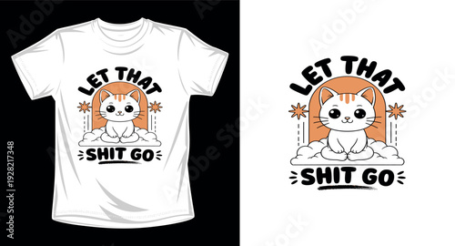 Cat graphic vector art t-shirt design print template
