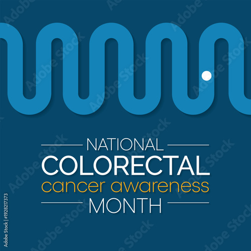 Colorectal Cancer awareness month is observed every year in March, is a disease in which cells in the colon or rectum grow out of control. Sometimes it is called colon cancer. Vector illustration