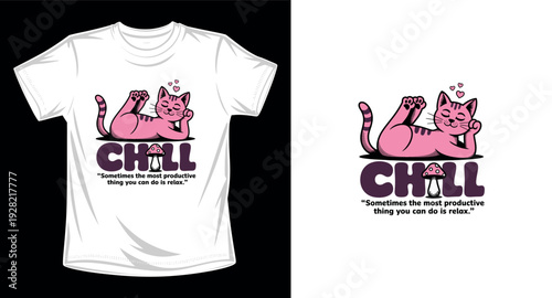 Cat graphic vector art t-shirt design print template