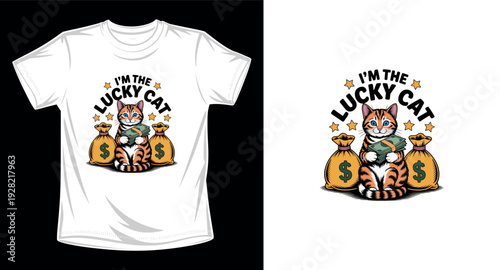 Cat graphic vector art t-shirt design print template