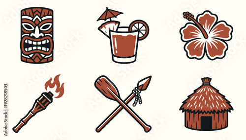 Tropical Island Essentials Icon Set
