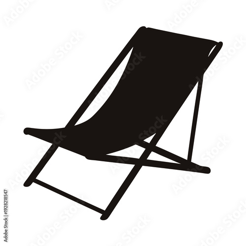 Silhouette of a comfortable beach chair beckoning relaxation and summer vacation